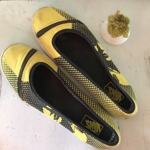 VANS Allston Yellow Zippered Flats Slip-on